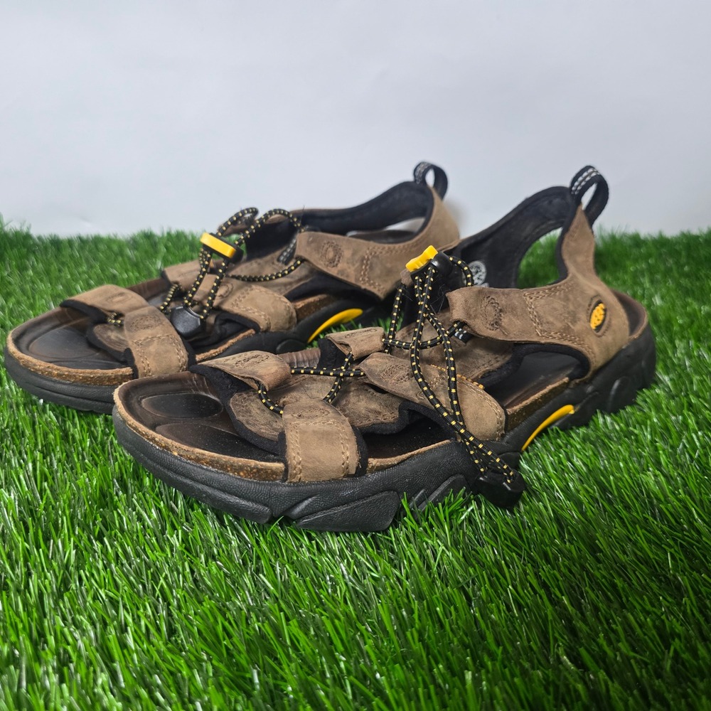 Keen Mens 9.5 Brown Leather Arroyo II Hiking Sandals Bungee Lace Outdoor